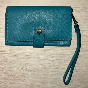Coach Teal Wristlet Wallet